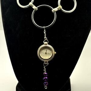 Y2K Silver & Black Eternity Watch Pendant